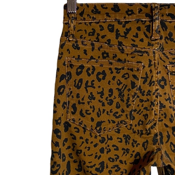 Madewell Stovepipe Leopard Print Jeans High Rise Straight Leg 24 Brown Black - Picture 10 of 16